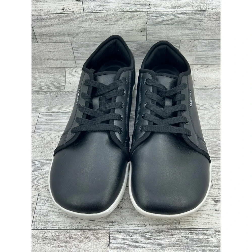 HobiBear Black Leather Lace Up Casual Sneakers Shoes Men Size‎ EU 47 US 13